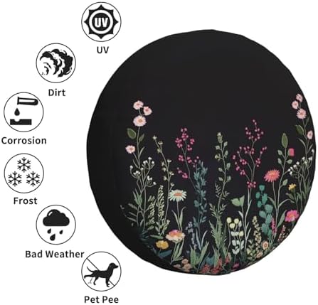 Wildflower Plant Spare Tire Cover Wheel Protectors - Image 5