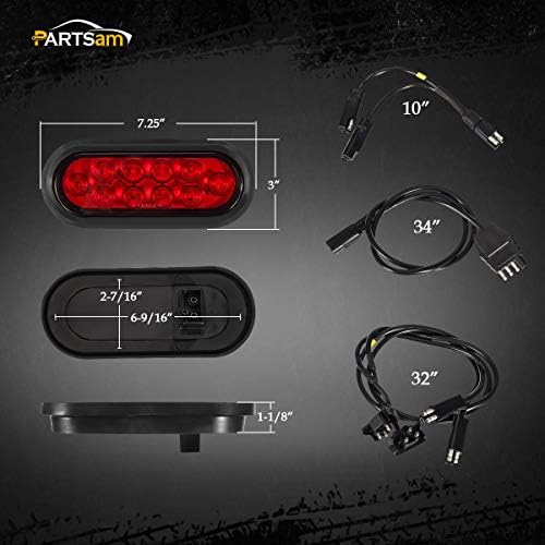 Partsam Red Cargo Carrier Hitch Rack Lights Kit, Bike Rack Light - Image 4