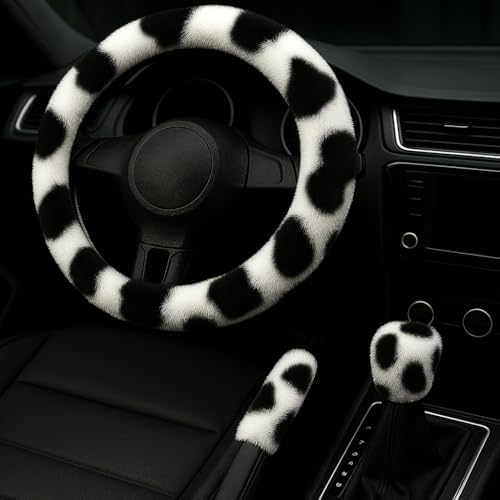 Fluffy Steering Wheel Cover 3PCS Set – Plush Fuzzy Fur Steering Wheel Cover by Unknown