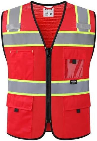 JKSafety Safety Vest for Men Women Hi Vis Relfective Vest by JKSafety
