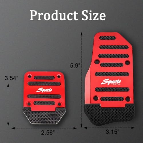 3PCS Non-Slip Car Pedal Covers, Premium Aluminum Alloy Pedal Pads - Image 2