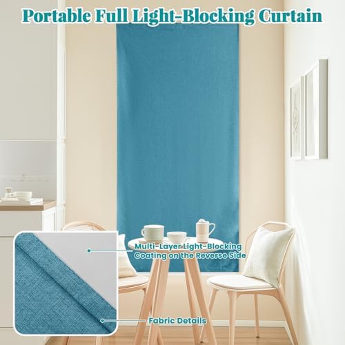 100% Blackout Self Adhesive Curtains Portable Curtain Simple and Easy to - Image 6