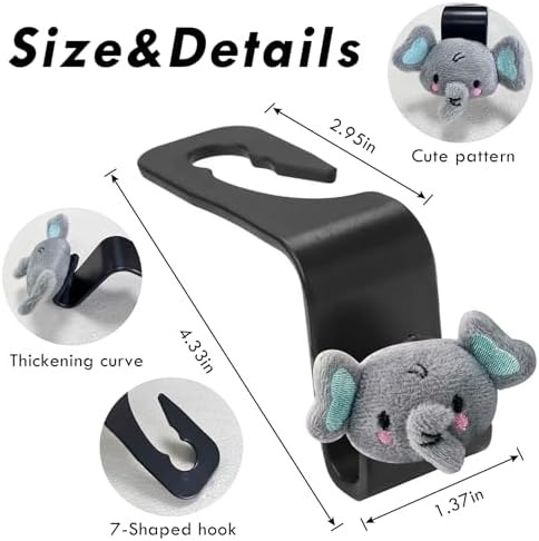 2Pack Cat Car Seat Headrest Hook Car Purse Hook Cars Seat Hooks - Image 4
