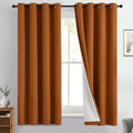 Yakamok Burnt Orange 100% Blackout Curtains 63 Inches Long 50" Wide 2 PCS by Yakamok