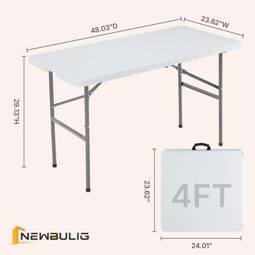 NEWBULIG 4 FT Foldable Table - Image 3
