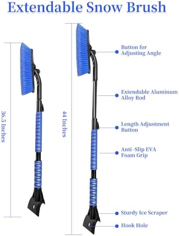 HEEYA 44 Inch Snow Brush for SUV, Ice Scraper for Car Windshield - Image 6
