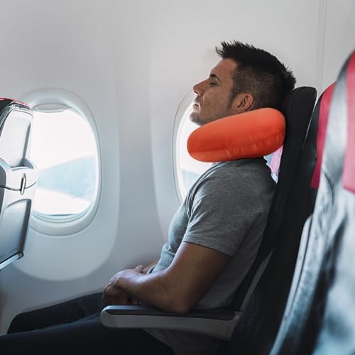 Orange Memory Foam Velvet Travel Neck Pillow - Image 7