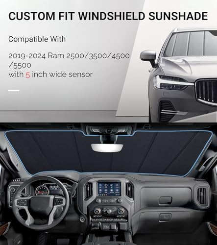 Pigenius Windshield Sun Shade for Ram 2500/3500/4500/5500 2019-2024 - Image 2