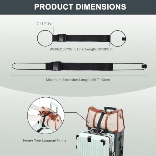 Vigorport Luggage Straps for Suitcases, Adjustable Elastic Tick Rope - Image 4