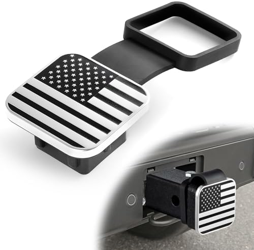 UYYE 2 Inch Rubber Trailer Hitch Cover, American Flag Rubber Hitch Tube Cover by UYYE