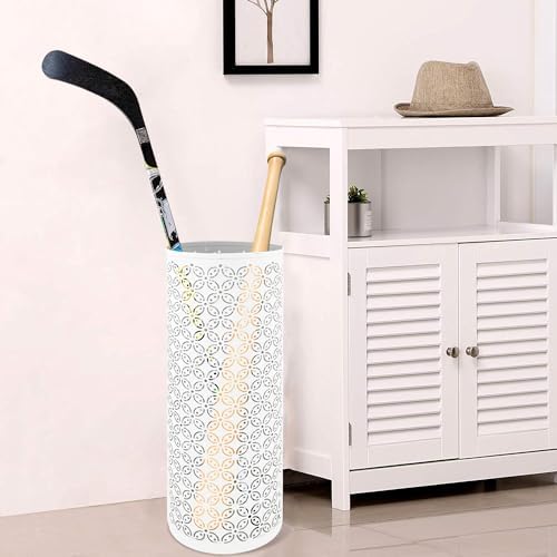 Metal Round Umbrella Stand Rack, Free Standing Umbrella Holder Bin, Canes - Image 3