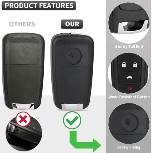 2 Pack Flip Key Fob Case Shell Replacement 4 Button - Image 4