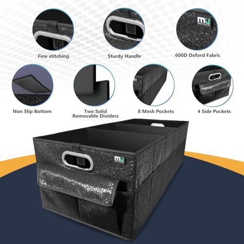 MIU COLOR Trunk Organizer for SUV, Sturdy Car Organizer, Non-Slip Bottom - Image 6