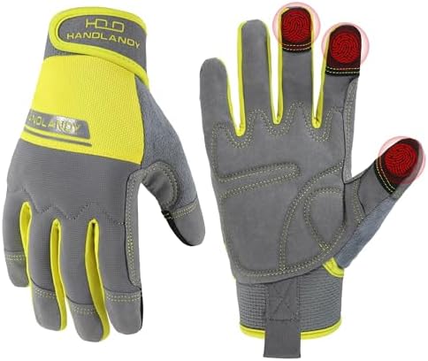 HANDLANDY Work Gloves for Men & Women, Utility Mechanic Working Gloves Touch by HANDLANDY