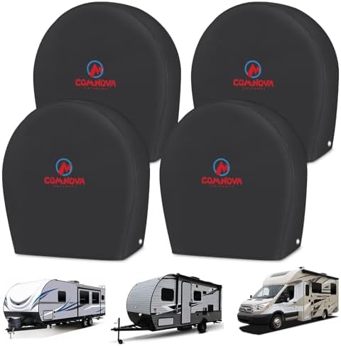 RV Tire Covers 4 Pack, Tough Tire Wheel Protector by MCOMNOVAOUTDOORS