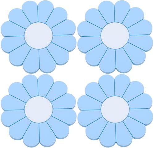 4-Pack Car Cup Holder Coaster Inserts, Daisy Shape, 2.75 Inch Non-Slip Silicone by MEAJOO