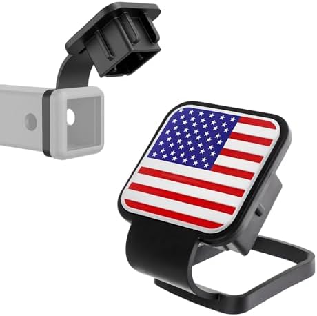 2 Inch Rubber Trailer Hitch Cover, Dustproof American Flag Hitch Cover Tube by Pxobiug