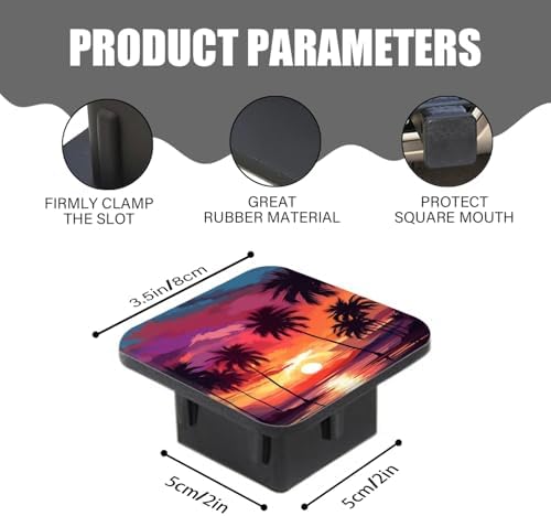 Hitch Cover Fits for 2-Inch Hitch, Tropical Sunset - Image 3