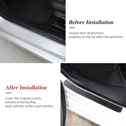 No Adhesive Magnetic Car Door Sill Protector, Anti-Scratch Carbon Fiber Door - Image 2