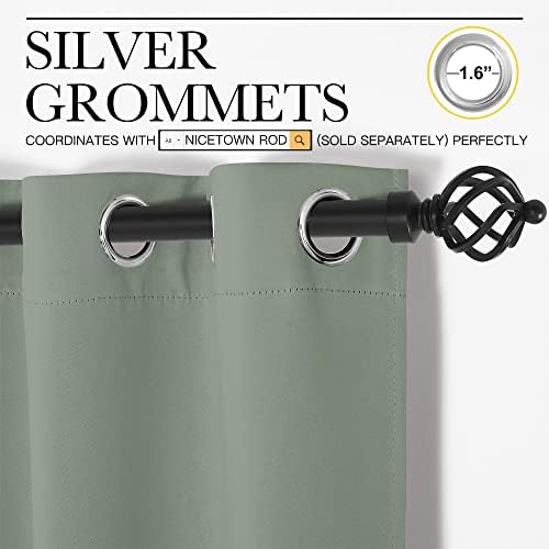 NICETOWN Sage Green Blackout Curtains - Image 3