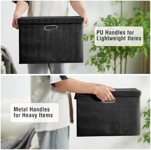 15" Fabric Storage Box with Lids - Image 4