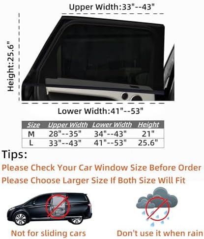 2 Pack Large Car Window Screen Mesh 41" to 53" - Image 2