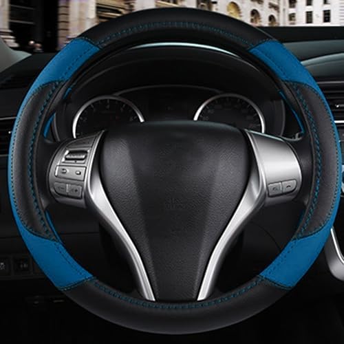 Leather Car Steering Wheel Cover, Universal Fit - Image 4
