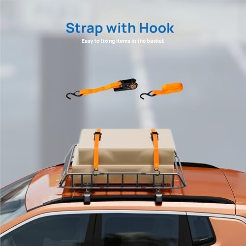 Bonnlo 250lbs Rooftop Cargo Carrier, 46×36×6inch Universal Roof Rack Basket - Image 3