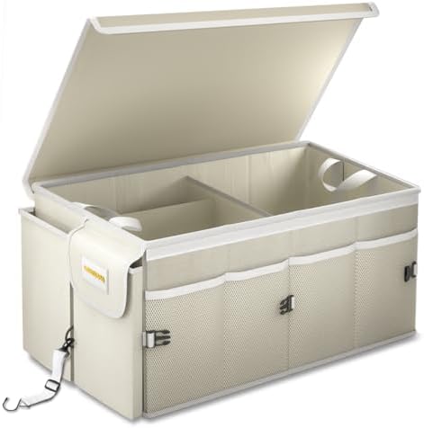 MIKKUPPA Trunk Organizer with Lid - 65L Collapsible Car Organizer by MIKKUPPA