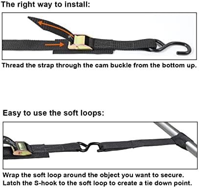 Ayaport Cam Buckle Tie Down Straps 6 feet, 4 Pack - Image 6