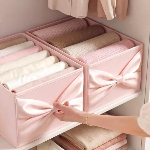 Gerrii 2 Pack Bow Storage Bins, 18.5" X 11.02" X 7.87" by Gerrii