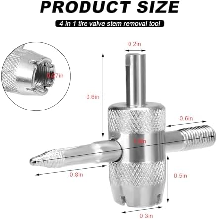 DXNQ 4-Way Valve Core Tool Tire Valve Tools, 4-in-1 Tyre Valve Core Tool Tire - Image 2