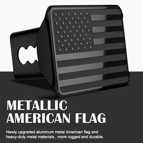 Heavy American Flag Metal Trailer Hitch Cover - Image 2