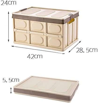 Collapsible Storage Box with lid 30L Lidded Storage Bin Crates Plastic Tote - Image 4