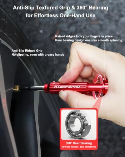 Valve Core Removal Tool Kit, Stainless Steel Snap-Clip Tip, Bearing-Assisted - Image 3