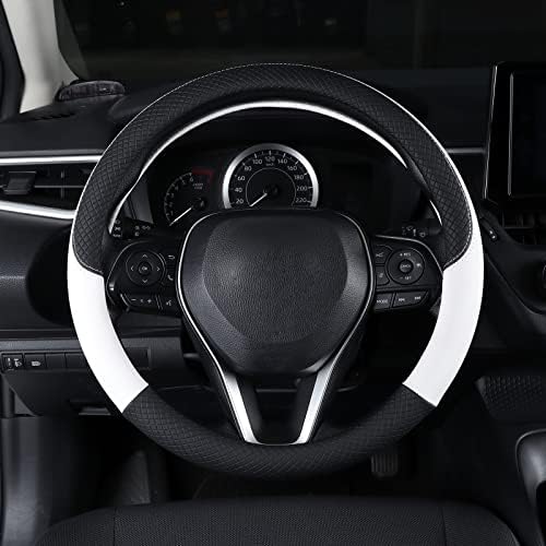 Auto Car Genuine Leather Steering Wheel Cover Anti Slip Wrap 15" - Image 2