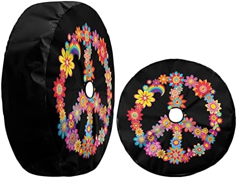 Colorful Peace Flower Spare Tire Cover - Image 3