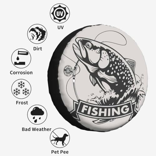 Fishing Spare Tire Cover Bass Fish Rainbow Trout Hunting Catch Animal Art Sea - Image 4