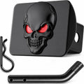2" Metal Skull 3D Emblem Trailer Hitch Cover by LFPartS