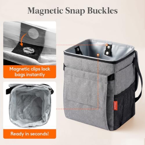 Lifewit Car Trash Can with Lid, Garbage Bag Hanging, Trash Bin, 2 Gallon - Image 5
