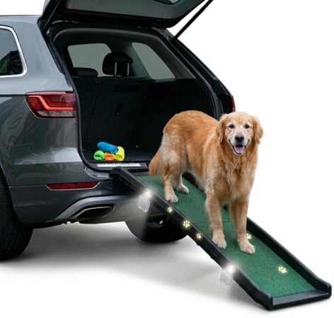 Dog Ramp for Car & SUV with Poly Grass Non-Slip Surface – Lightweight & by Unknown