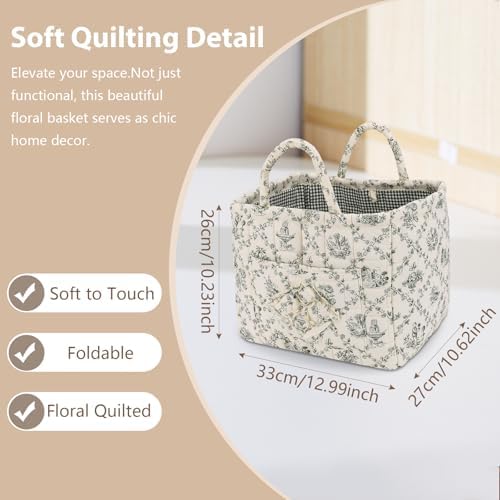 Storage Basket Boho Fabric Large Collapsible Floral Laundry Nursery Hamper - Image 6
