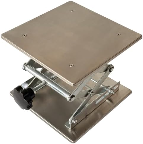 6"x6" Stainless Steel Lab Jack Mini Scissor Lift 22lbs Load Capacity - Image 2
