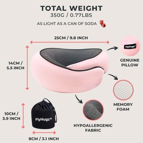 FlyHugz® Neck Travel Pillow Memory Foam Neck Pillow - Image 5