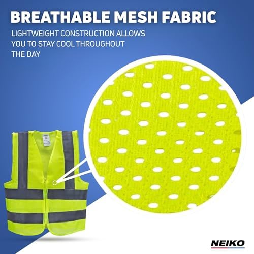 Neiko High Visibility Safety Vest, ANSI Class 2, No Pocket - Image 4