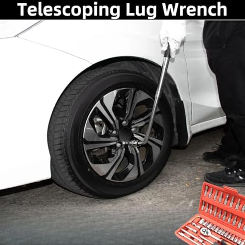 Telescoping Lug Wrench Heavy Duty, 13-20 Inch Extendable Tire Iron - Image 2