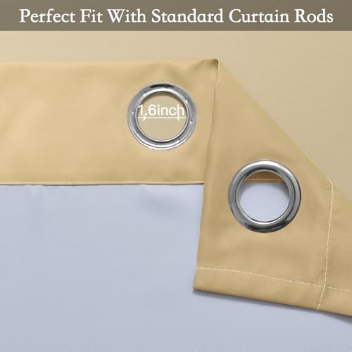 SimpleHome Ombre Beige to Grey White Curtains - Image 4