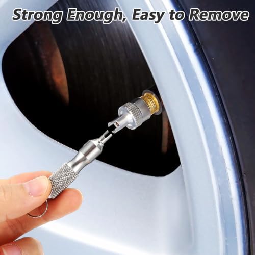 2 PCS Valve Core Removal Tool Keychain, Stainless Steel Tire Valve Stem Tool - Image 4