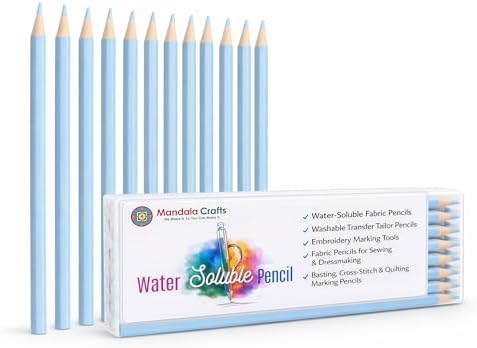 Mandala Crafts Light Blue Water Soluble Fabric Pencils by MandalaCrafts