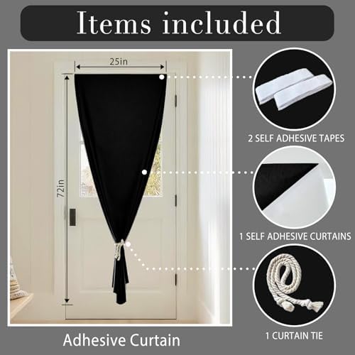100% Blackout French Door Curtain- Privacy Thermal Insulated Door Window Curtain - Image 6